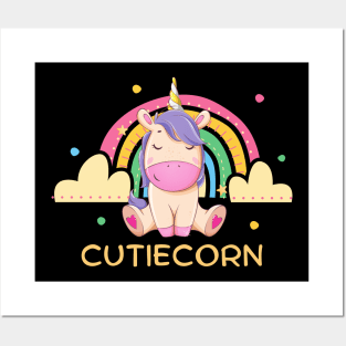 Cute Unicorn Rainbow Lover gift - cutiecorn Posters and Art